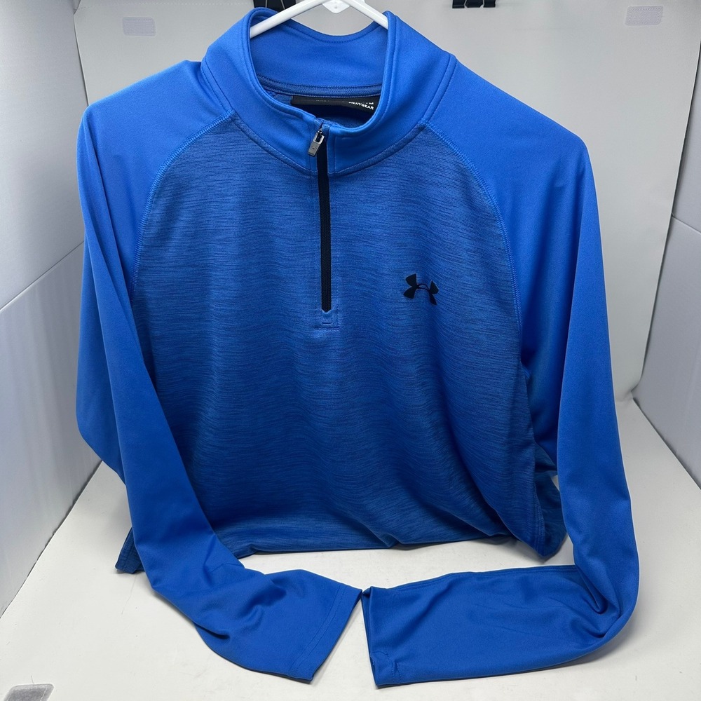 Under Armour Pullover Men Medium Blue HeatGear 1/4 Zip 1293947 Athletic Top